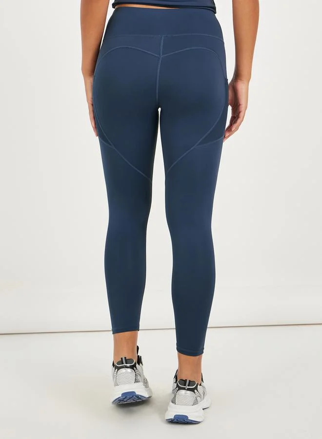 Styli Side Mesh Pocket Broad Waistband Leggings