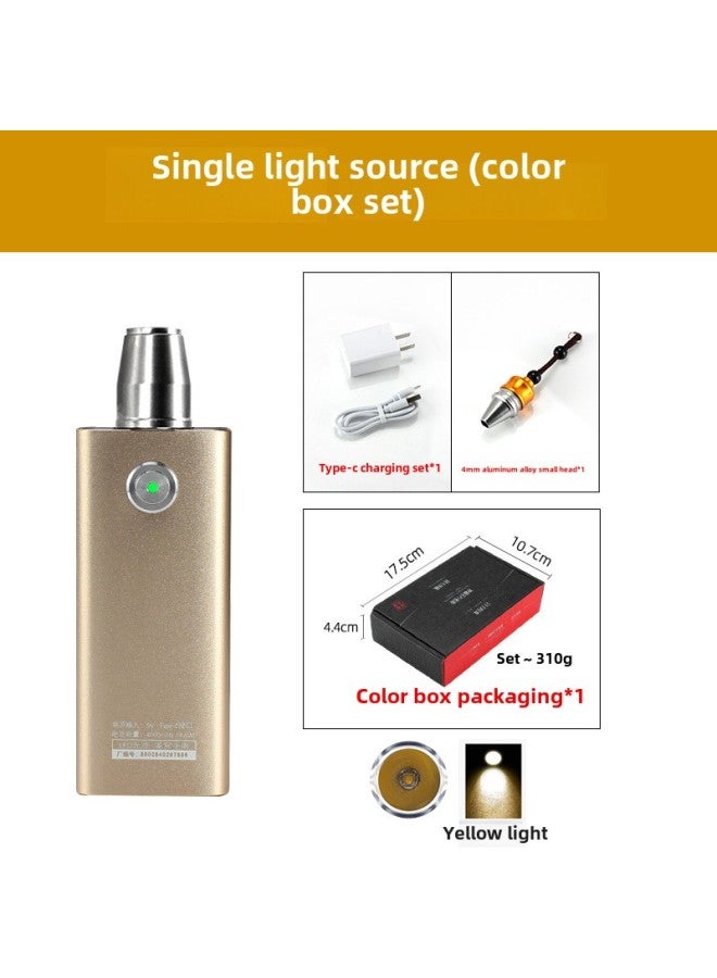 Jade Identification Flashlight Shines Stone Special Strong Light Jade Jewelry Jade Stone Literature Play Antique Detection Lamp-Product Specifications:Gold Laserless/yellow Light Color Box Set  - Image 1