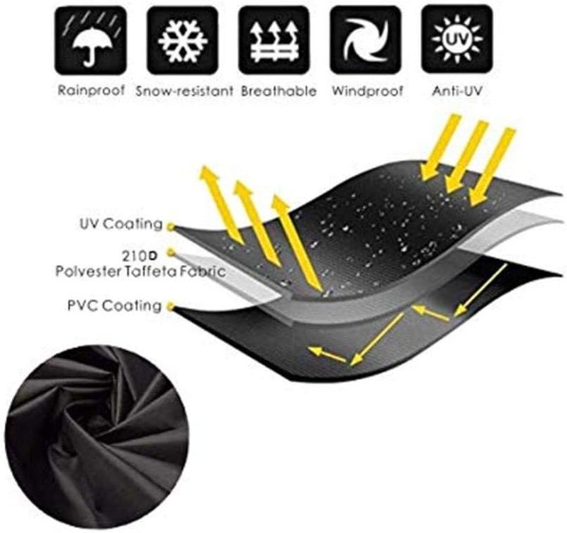 سكيدو غطاء شواء مضاد للماء والغبار من SKEIDO لحماية الشوايات الفحمية والكهربائية في الحدائق والهواء الطلق، 4 أحجام أسود، 145 × 61 × 117 سم - Image 4