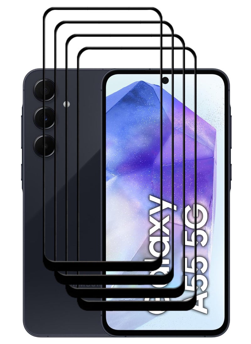 ACLIX 4 Pieces Antistatic ESD Dustproof Premium Quality High Definition Tempered Glass Screen Protector Designed For Samsung Galaxy A55 - Image 1