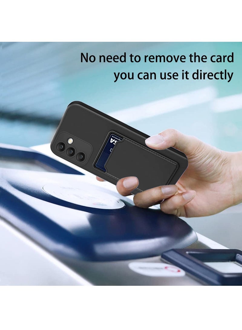 Wtech Samsung Galaxy A16 5G 2024 Silicone TPU with Card Holder Case Cover - Black - Image 3