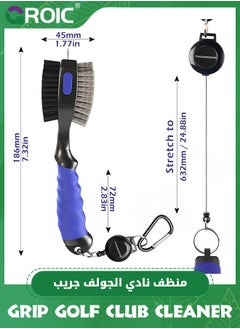 GROIC Golf Club Brushes and Groove Cleaner with Magnetic Keychain Oversized Golf Brush Head and Retractable Spike Super Non-Slip Handle Comfortable Grip Golf Club Cleaner  - Image 2