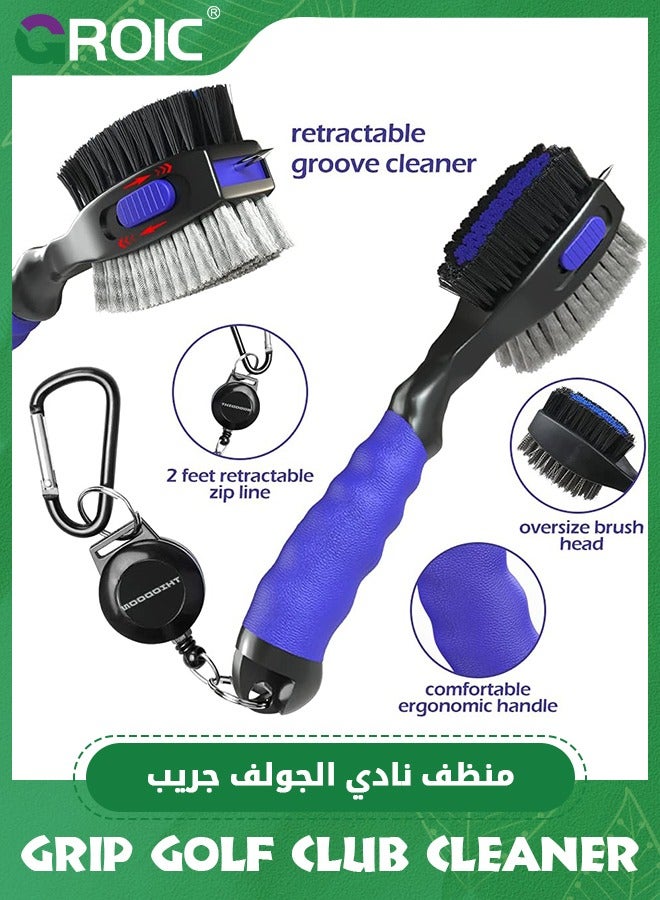 GROIC Golf Club Brushes and Groove Cleaner with Magnetic Keychain Oversized Golf Brush Head and Retractable Spike Super Non-Slip Handle Comfortable Grip Golf Club Cleaner - Image 3