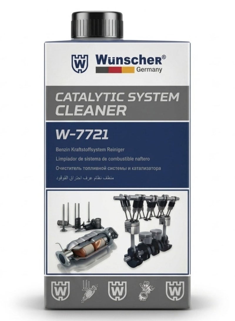 Wunscher Catalytic Converter and Intake System Cleaner for Petrol Engines, Grey/Blue Canister, 450 ml, W-7721 - Image 1
