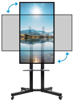 Generic Rotating Mobile TV Cart Holds up to 110lbs,Rolling TVs Stand for 32-60 Inch, Portrait to Landscape, Heavy-Duty Floor Stand Base for Live Stream Video Conferencing Tiktok YouTube Zoom  - Image 1