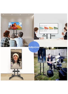 Generic Rotating Mobile TV Cart Holds up to 110lbs,Rolling TVs Stand for 32-60 Inch, Portrait to Landscape, Heavy-Duty Floor Stand Base for Live Stream Video Conferencing Tiktok YouTube Zoom  - Image 2