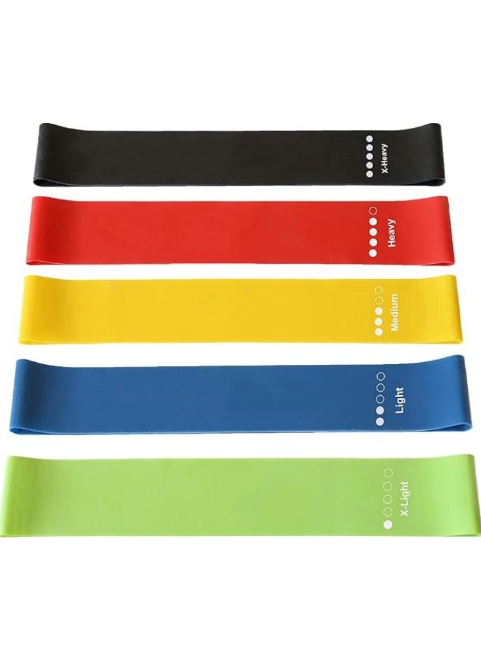 Generic Resistance Loop Exercise Bands with Instruction Guide and Carry Bag, Set of 5  - Image 2