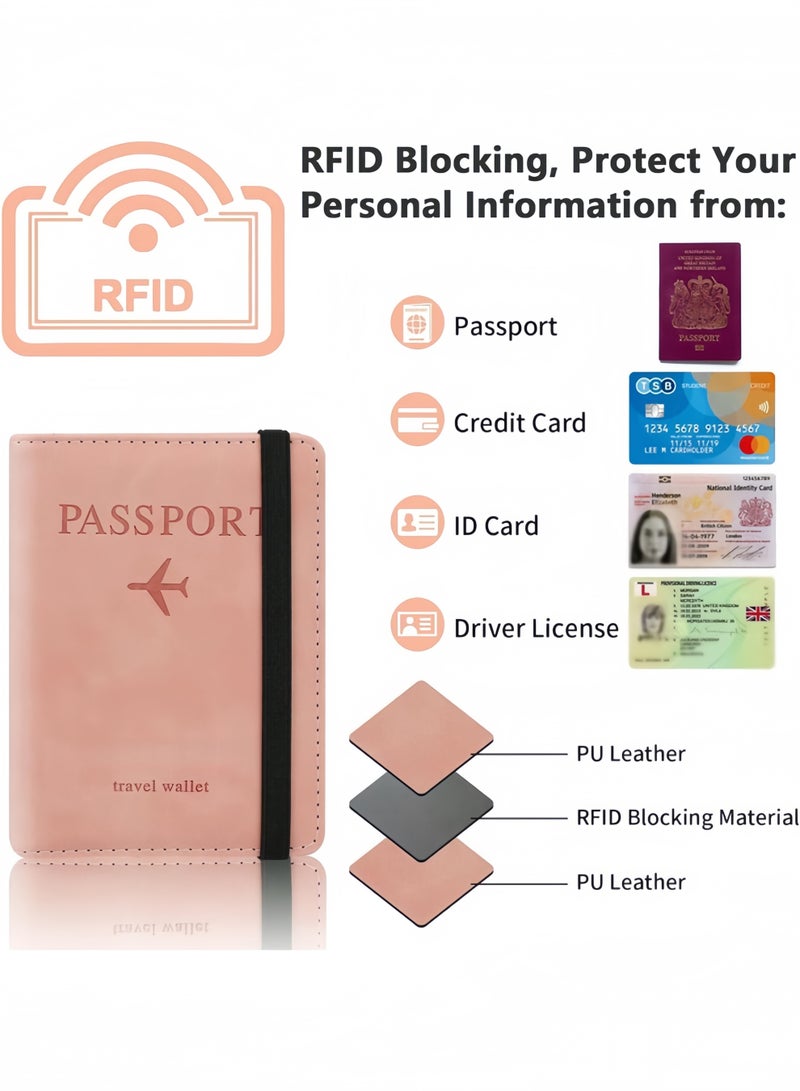 MI هي فئة حامل جواز السفر، محفظة جواز السفر بخاصية RFID للسفر، حافظة غطاء جواز السفر مع حامل البطاقة، منظم حامل مستندات السفر المقاوم للماء، أساسيات السفر، منظم مستندات السفر بفتحة المرور - Image 3