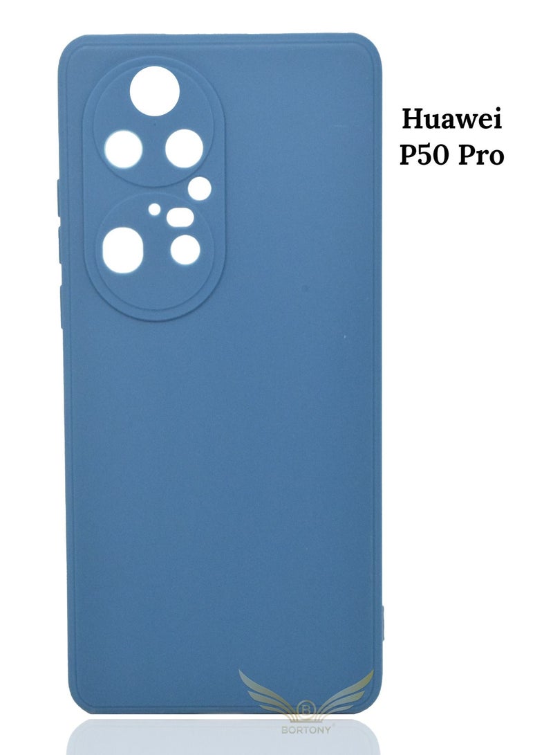 BORTONY Huawei P50 Pro Case Liquid Slim Fit Soft Flexible Silicone Camera Protective Cover - Image 1