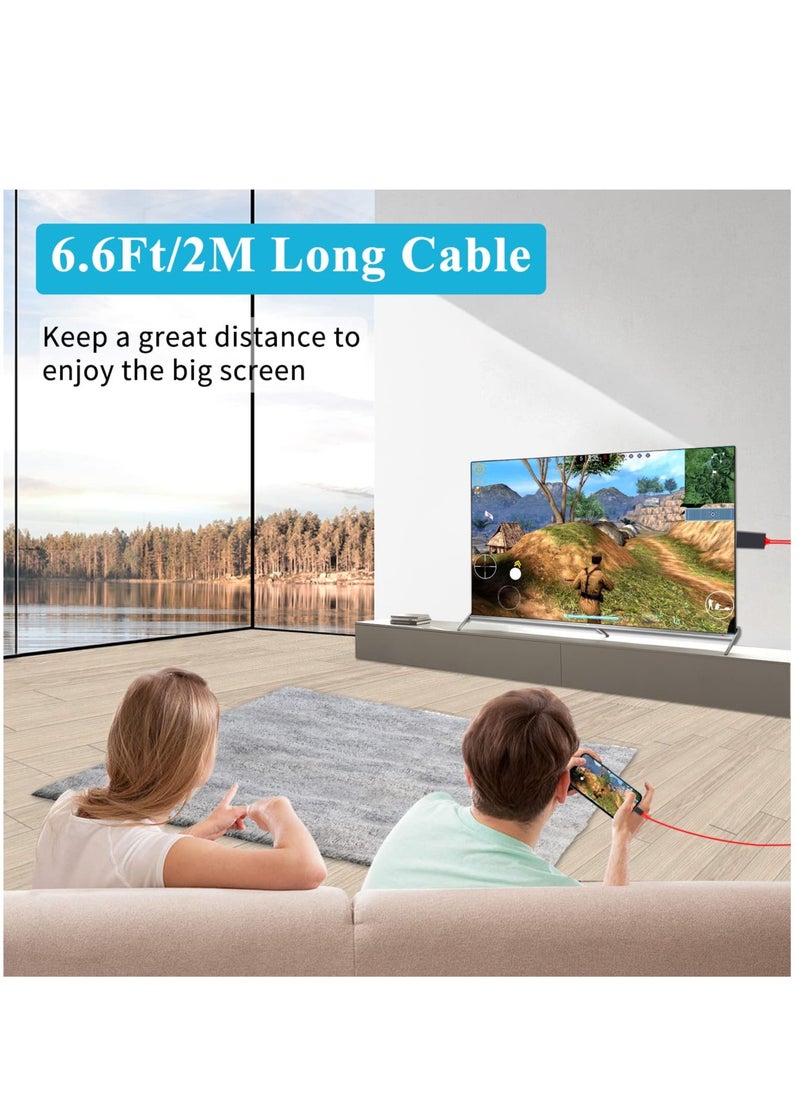Generic - 1080P Lightning to HDMI Cable for iPhone iPad iPod to TV Projector Monitor with USB Charging Port 2m Digital AV Adapter - Image 1