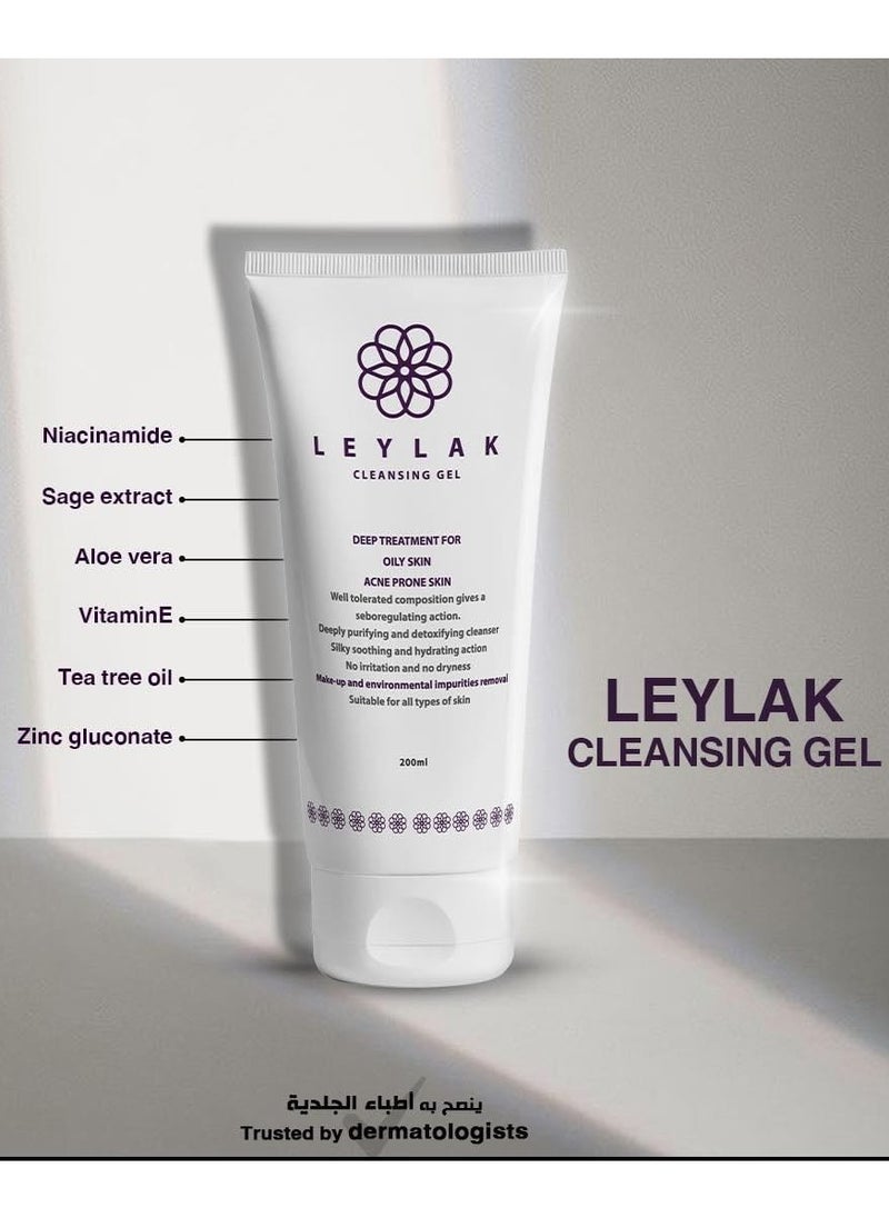 Leylak leylak Cleansing Gel Deep Treatment For Acne Prone Skin 200Ml  - Image 2