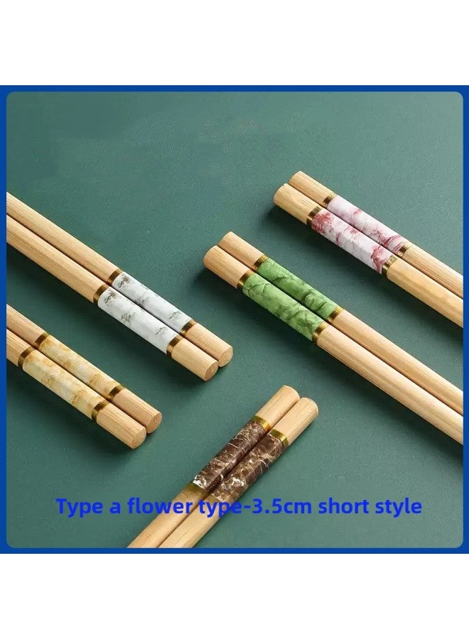 Paint-free Marble Printing Chopsticks Chopsticks Bamboo Chopsticks Household Bamboo Chopsticks 10 Pairs Of Five-color Chopsticks Manufacturers Special Chopsticks-Color:Marble 5 Pairs In Bags-short Style-Specifications:24x7.0x6.3 Joint (without Paint)  - Image 4