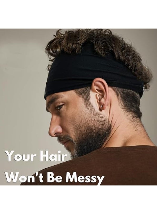 عصابات رأس رجالية ونسائية غير قابلة للانزلاق وخفيفة الوزن لليوجا والرياضة والتدريب  اللون: 5 قطع - أسود/رمادي/أبيض/أخضر داكن/أزرق بحري - Image 5