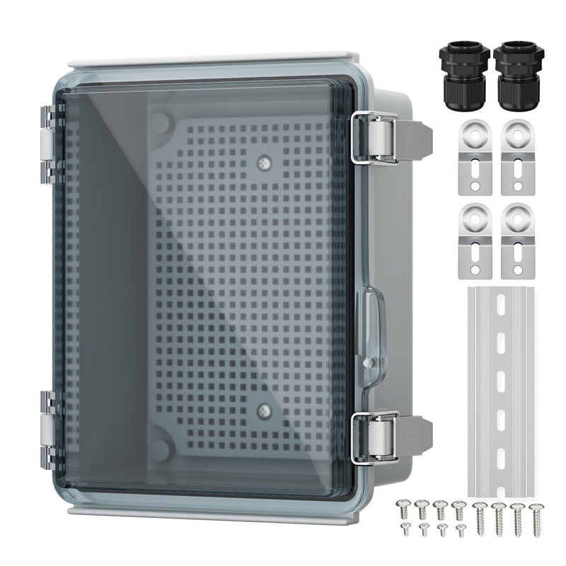 Joinfworld Outdoor WiFi Enclosure Weatherproof Locking Outdoor WiFi Box Plastic Waterproof Switch Router Enclosure Box 8.7x6.7x4.3 - Image 1