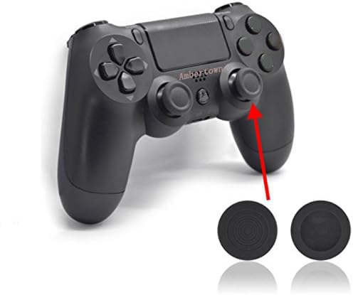 Ambertown Analog Silicone Thumb Stick Grip Joystick Caps Cover for PS4 PS3 Xbox 360 Xbox One Game Controllers (Black) - Image 2