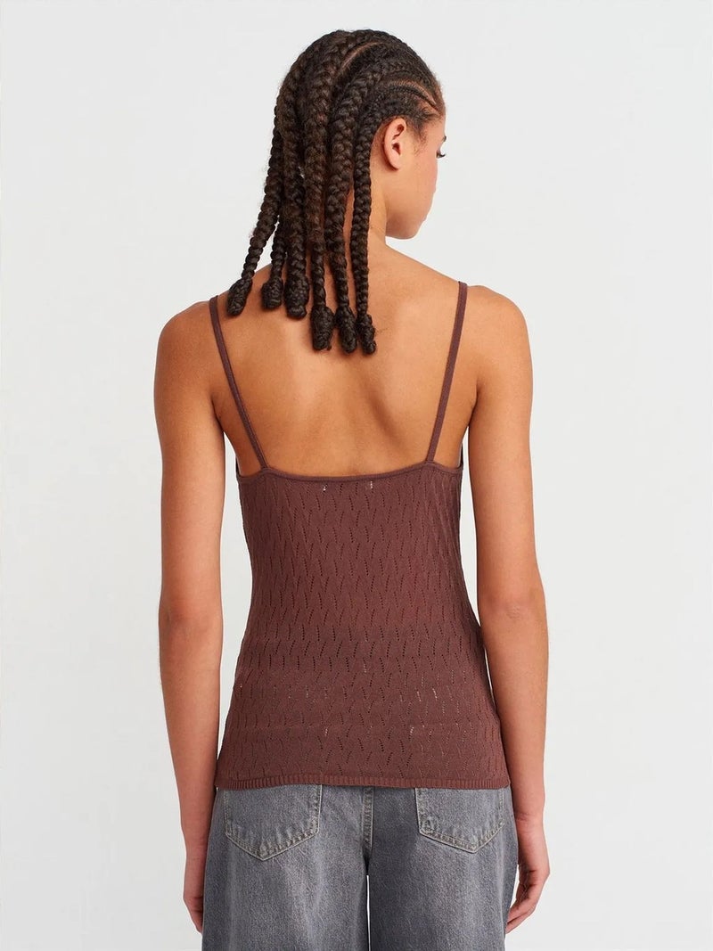 DILVIN Textured Crop Cami Blouse With Bow Detail - Image 2