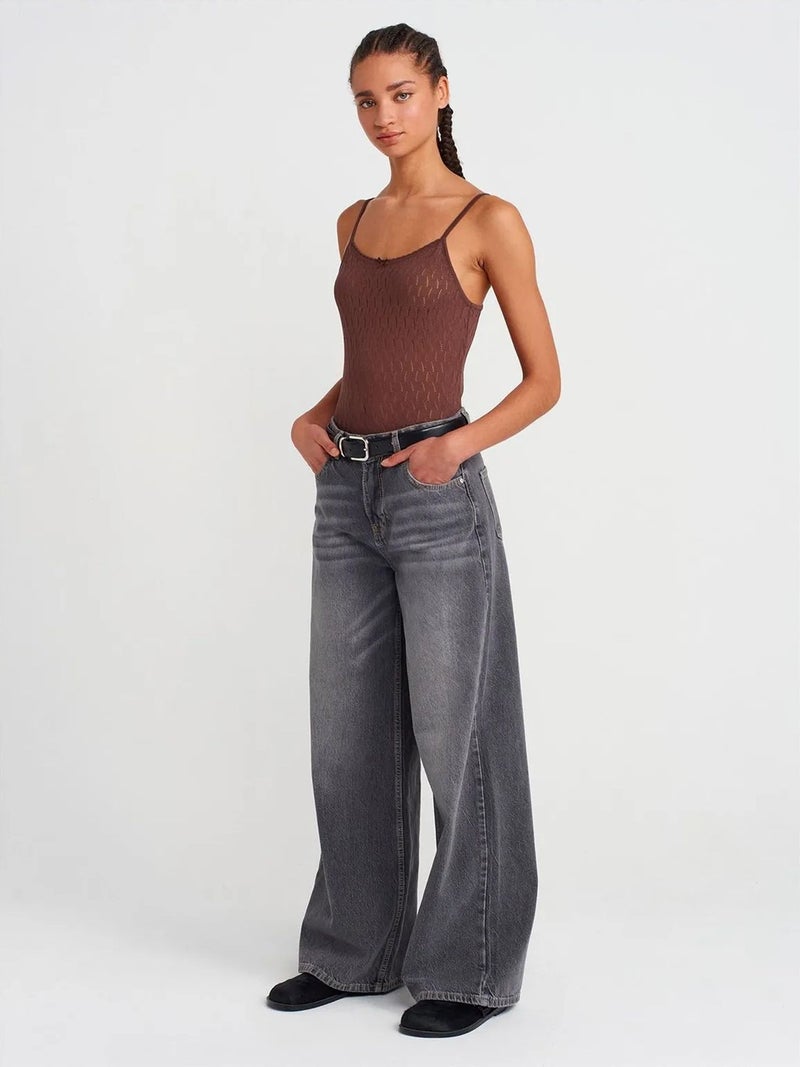 DILVIN Textured Crop Cami Blouse With Bow Detail - Image 4