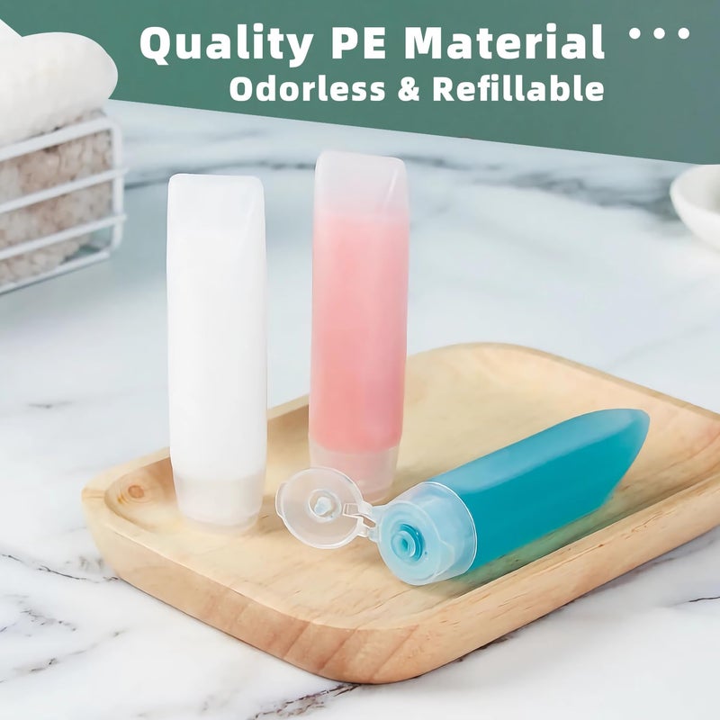 Guokoo 6 Pcs 1 oz Travel Size Toiletries Refillable Travel Bottles, Squeeze Travel Toiletry Bottles with Labels for Toiletry Makeup Travel Containers - Image 4
