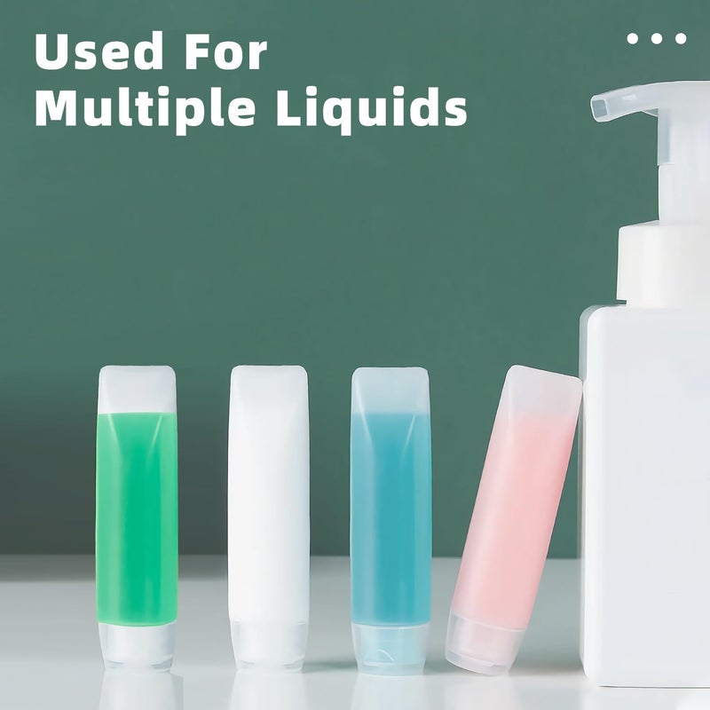 Guokoo 6 Pcs 1 oz Travel Size Toiletries Refillable Travel Bottles, Squeeze Travel Toiletry Bottles with Labels for Toiletry Makeup Travel Containers - Image 5