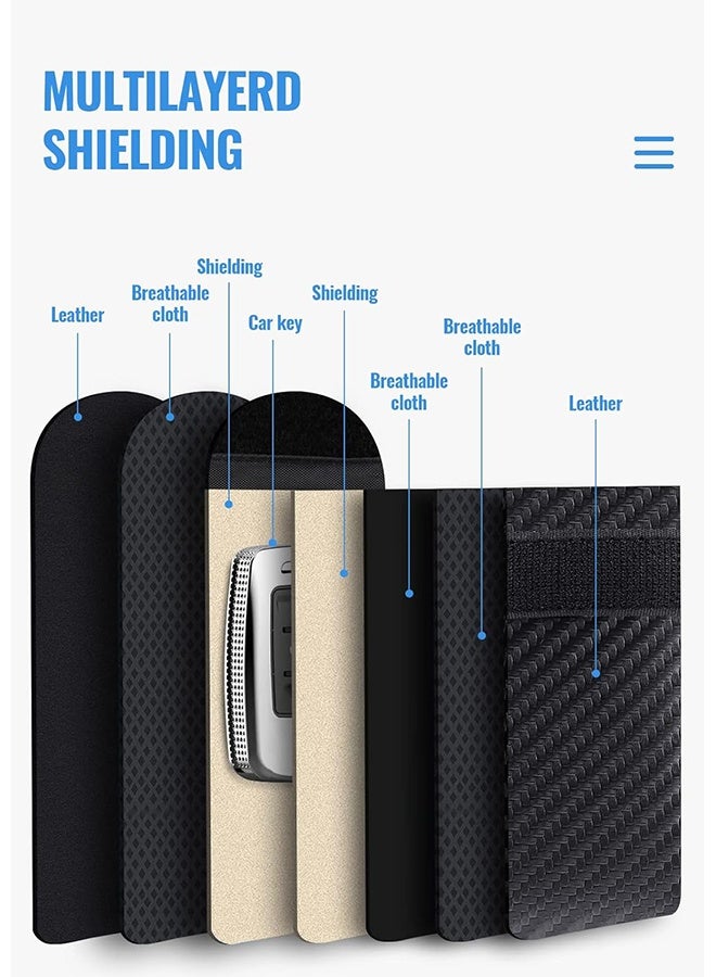 Faraday Pouch for Car Keys, Faraday Bag, Car RFID Signal Blocking Holder, Key Fob Protector, Key fob cage Block Signal Anti-Theft Fob Case - Image 4