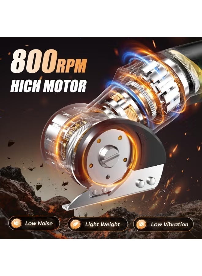 مقص كهربائي، قطع لوحات الورق، مع مصباح LED، محرك عالي الكفاءة بدون فرشاة، بطارية سعة 3500 مللي أمبير، سكين من الفولاذ التنجستن، مناسب للقماش والورق المقوى والجلود وحبال السجاد - Image 3