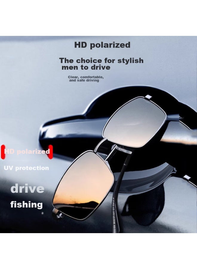 Lovedru Lafudru Folding Sungl For Men, Square And Round Face, High-definition Polarized Photochromic Sungl, For Driving, Outdoor Use, Uv Protection, Fishing, Uni, Driving Goggles, Uv400 Sun Protection Gl, Bs2412 - Image 3