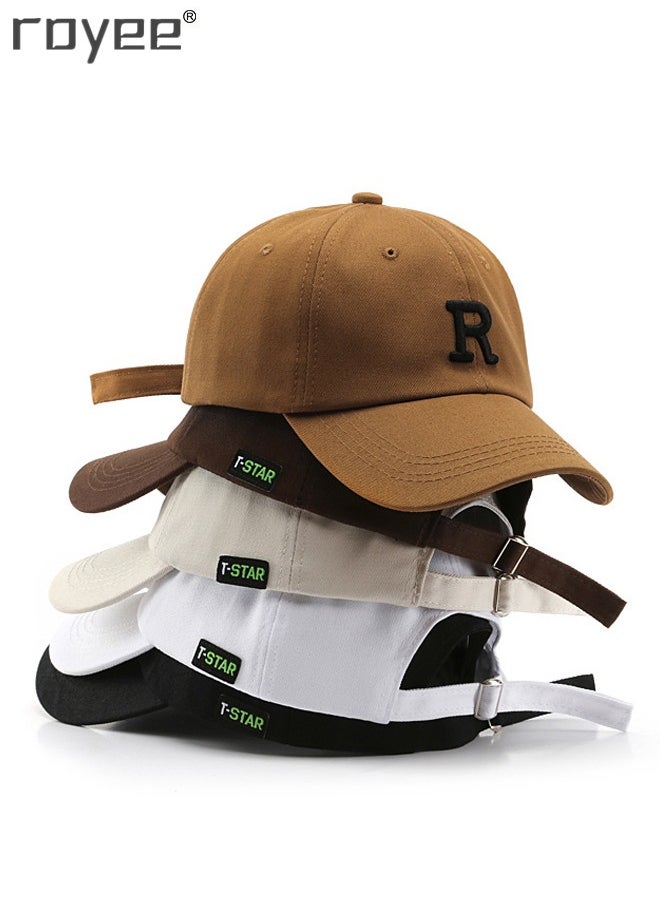 Royee - (White*1pcs) Baseball Cap Women and Men Fashion Adjustable Hat Summer Sun Caps Cotton Soft Top Hat Hip Hop Snapback Hat - Image 1