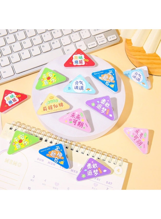 HELPS Creative Inspirational Cartoon Corner Clip Student Data Storage And Finishing Triangle Clip High Color Value Thickened Test Paper Clip - Image 1