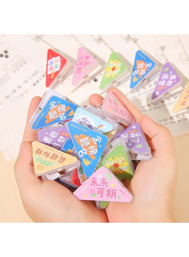 HELPS Creative Inspirational Cartoon Corner Clip Student Data Storage And Finishing Triangle Clip High Color Value Thickened Test Paper Clip - Image 2