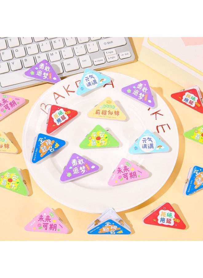 HELPS Creative Inspirational Cartoon Corner Clip Student Data Storage And Finishing Triangle Clip High Color Value Thickened Test Paper Clip - Image 4