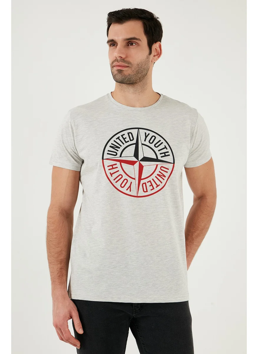 Buratti Printed Crew Neck Cotton Slim Fit T Shirt Men's T Shirt 541PUSULA
