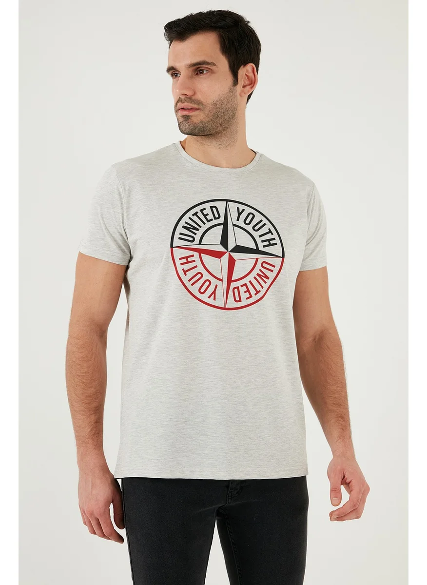 Buratti Printed Crew Neck Cotton Slim Fit T Shirt Men's T Shirt 541PUSULA