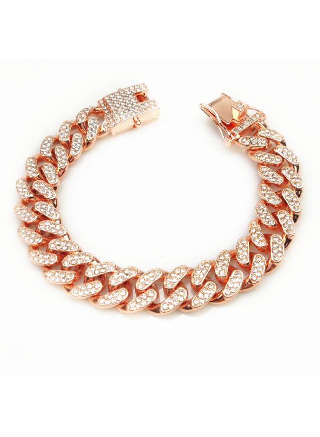 European And American Hip-hop Domineering 2.5mm Full Diamond Large Gold Chain Cuban Chain Necklace Gold Chain Special Direct Sale