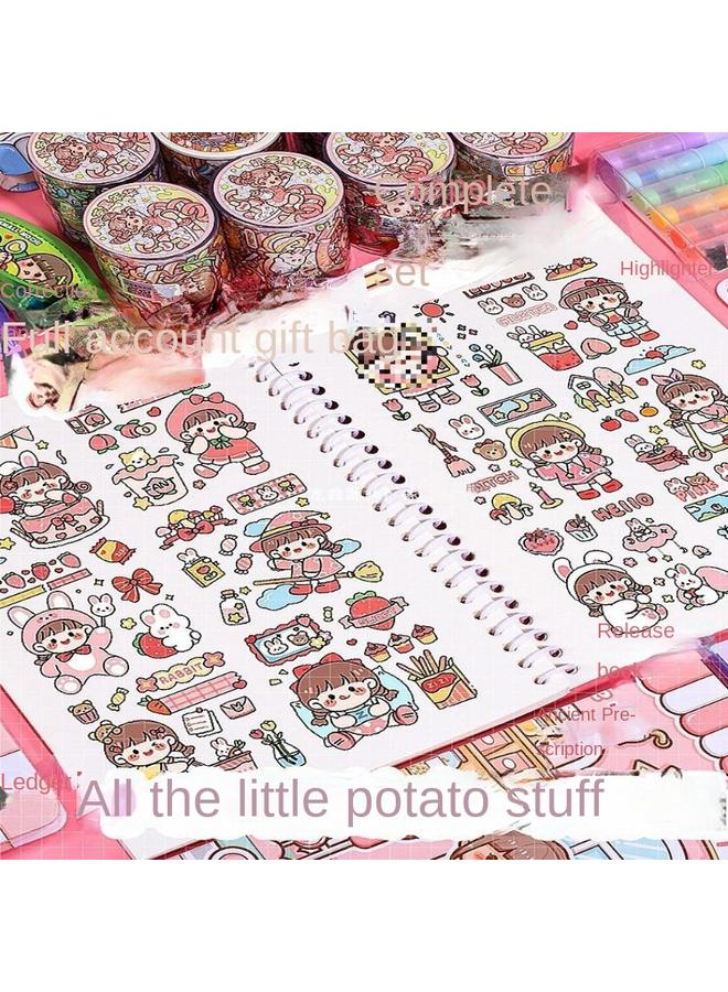 Bluejw Little Mashu Hand Account Book Girl's Hand Account Suit Girl's Cute Hand Account Suit Gift Box New Product Little Mashu Hand Account Set  - Image 4