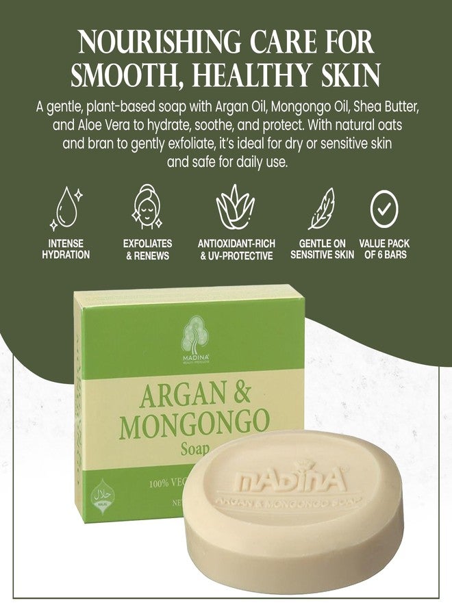 Madina Argan & Mongongo Soap Bar – Hydrating, Deep Moisturizing, Antioxidant, Natural Oils, Gentle Cleanser for Face & Body, For Dry & Sensitive Skin, 6 Pack (3.5 oz Each - Image 2