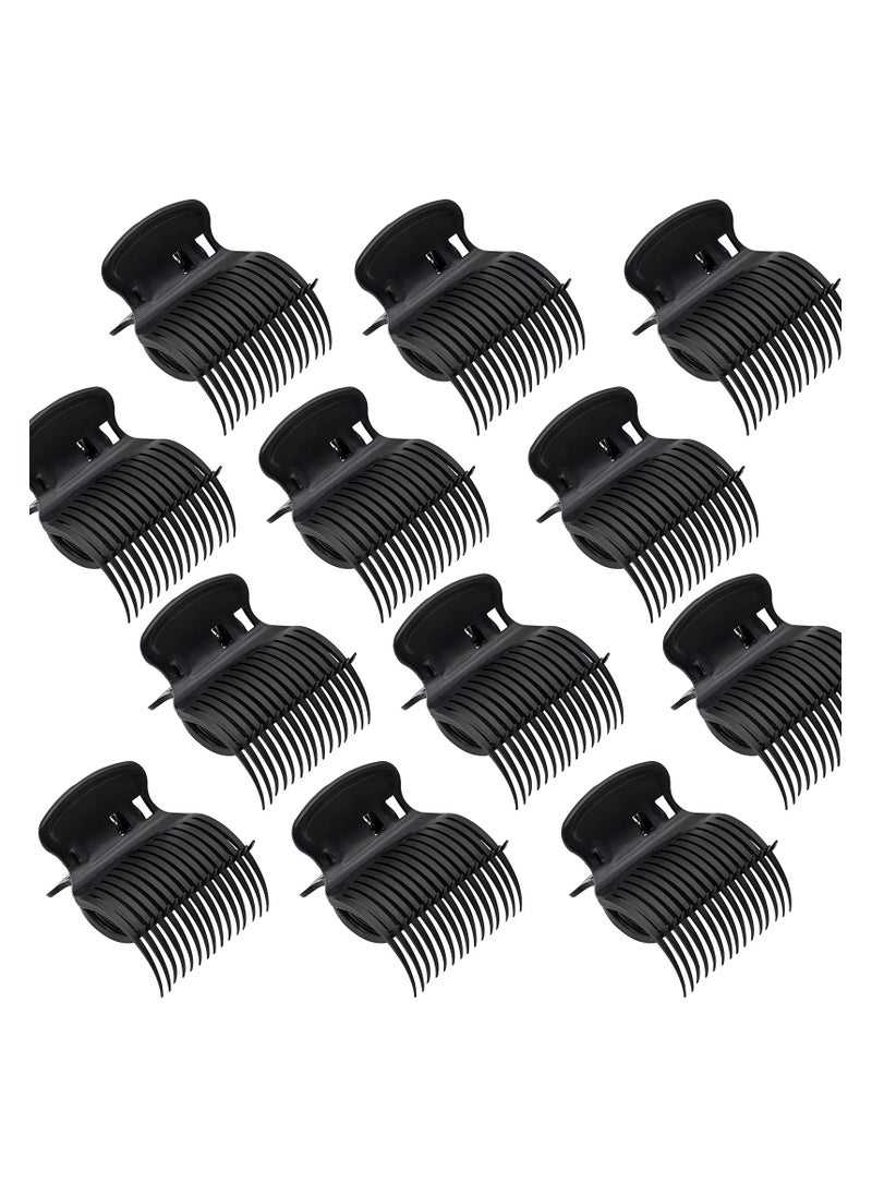 GNAFOTU 12 Pcs Hair Curler Claw Clips, Plastic Hot Roller Clips Replacement Hair Perm Insulation Clip Safety & Heat Resistance Heated Roller Clips for Women Girls Hair Section Styling Hair Salon  - Image 1