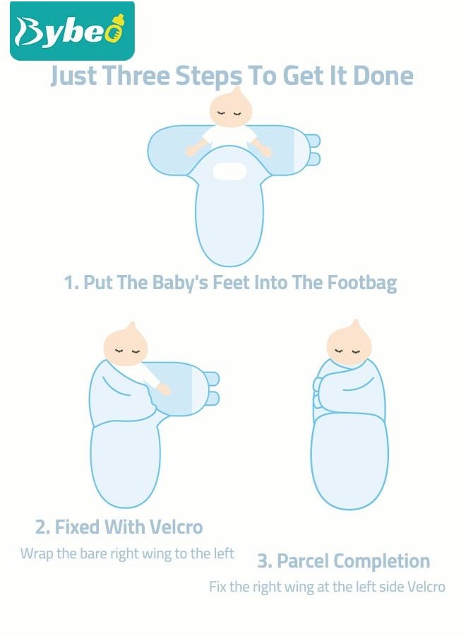 Bybeo - 6 PCS Baby Swaddle Blanket Wrap Cap Set Newborn Infant Sleep Sack With Caps 100% Breathable Cotton 0-4 Month - Image 1