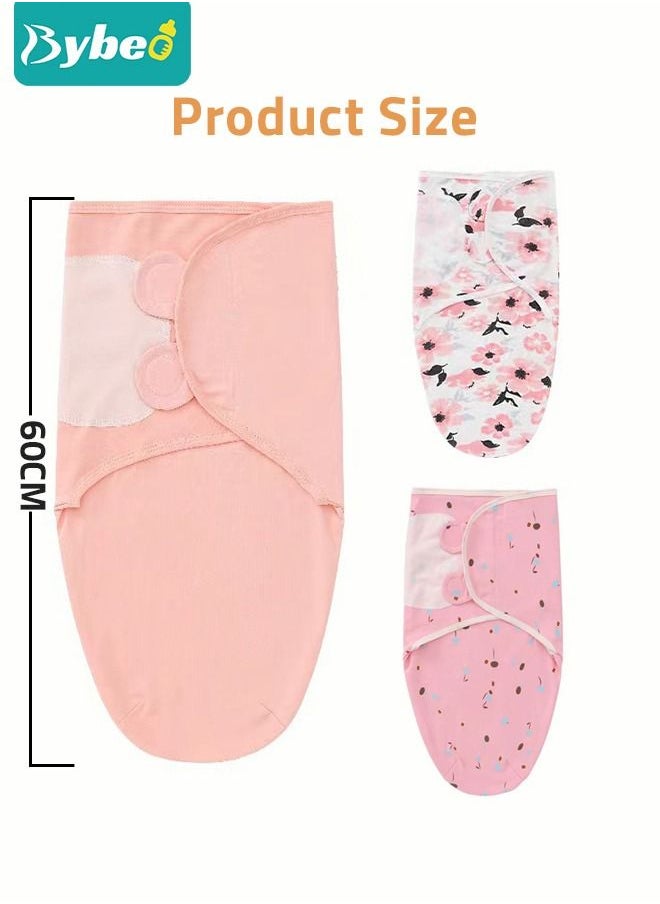 Bybeo - 6 PCS Baby Swaddle Blanket Wrap Cap Set Newborn Infant Sleep Sack With Caps 100% Breathable Cotton 0-4 Month - Image 1