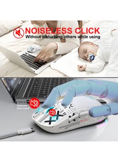 HXSJ HXSJ NEW T90 Three-Mode 2.4G Water Transfer Wireless Mouse RGB Light-Emitting Wireless Game TYPE-C Charging Mouse  - Image 3