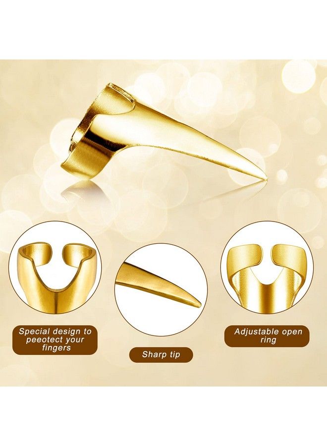 Hicarer 10 Pieces Adjustable Hair Parting And Selecting Tool Hair Sectioning Ring Nail Finger Metal Hair Parting Ring For Sectioning Hair Extensions Braiding Hair Installation Hair Styling (Gold) - Image 3