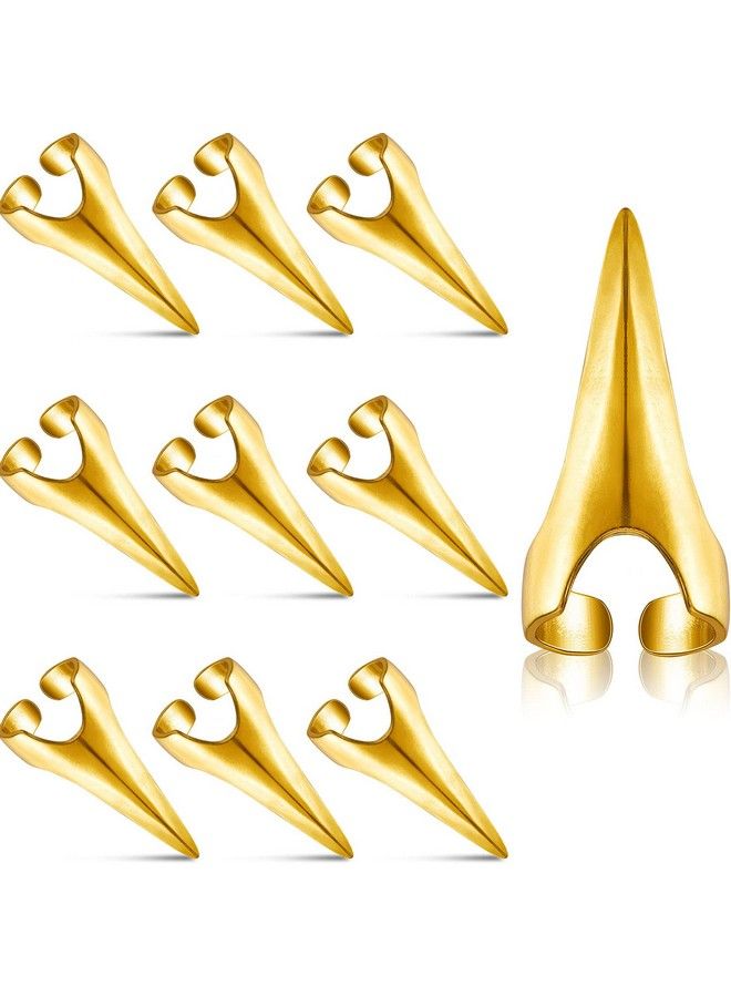 Hicarer 10 Pieces Adjustable Hair Parting And Selecting Tool Hair Sectioning Ring Nail Finger Metal Hair Parting Ring For Sectioning Hair Extensions Braiding Hair Installation Hair Styling (Gold) - Image 2