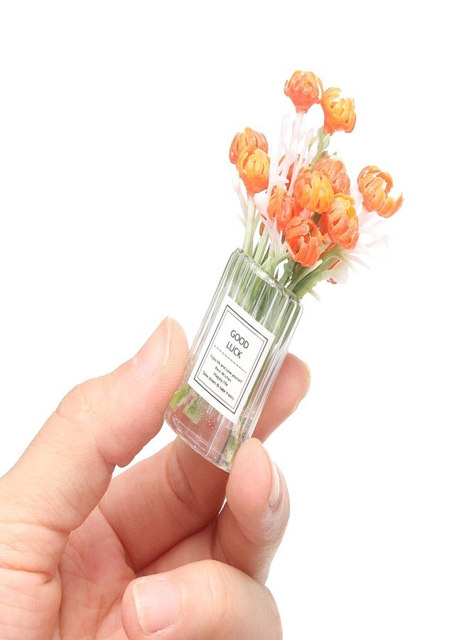 CoCud Mini Flowers Dollhouse in Vase, 2.76" Length, Silk Plastic Miniature Dollhouse Accessories with Tiny Jasmine Light Purple - (Applications: for Fairy Micro House Ornament) 1-Pieces - Image 3