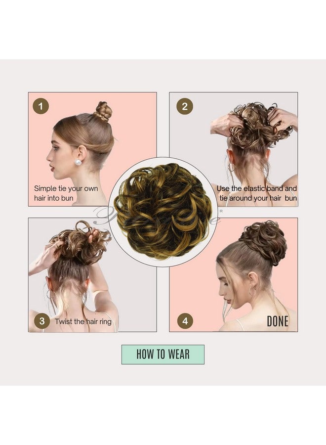 Paradise Juda Hair Bun/Artificial Bun For Hair Juda/Juda Hair Bun Accessories/Juda Hair Band Free Size (Golden Highlights) - Image 2