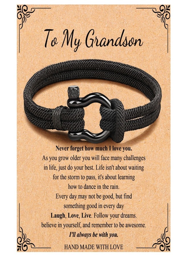 MEMGIFT Mens Bracelets Rope Gifts for Dad Brother Boyfriend Grandson Husband Nephew Birthday Christmas Gifts for Men, 7.5, no gemstone - Image 1