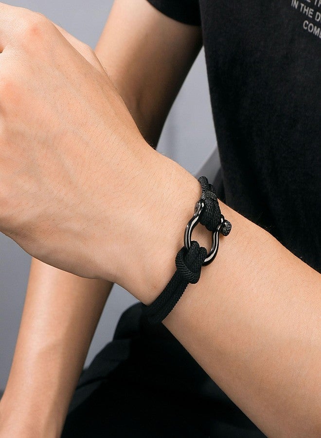 MEMGIFT Mens Bracelets Rope Gifts for Dad Brother Boyfriend Grandson Husband Nephew Birthday Christmas Gifts for Men, 7.5, no gemstone - Image 5