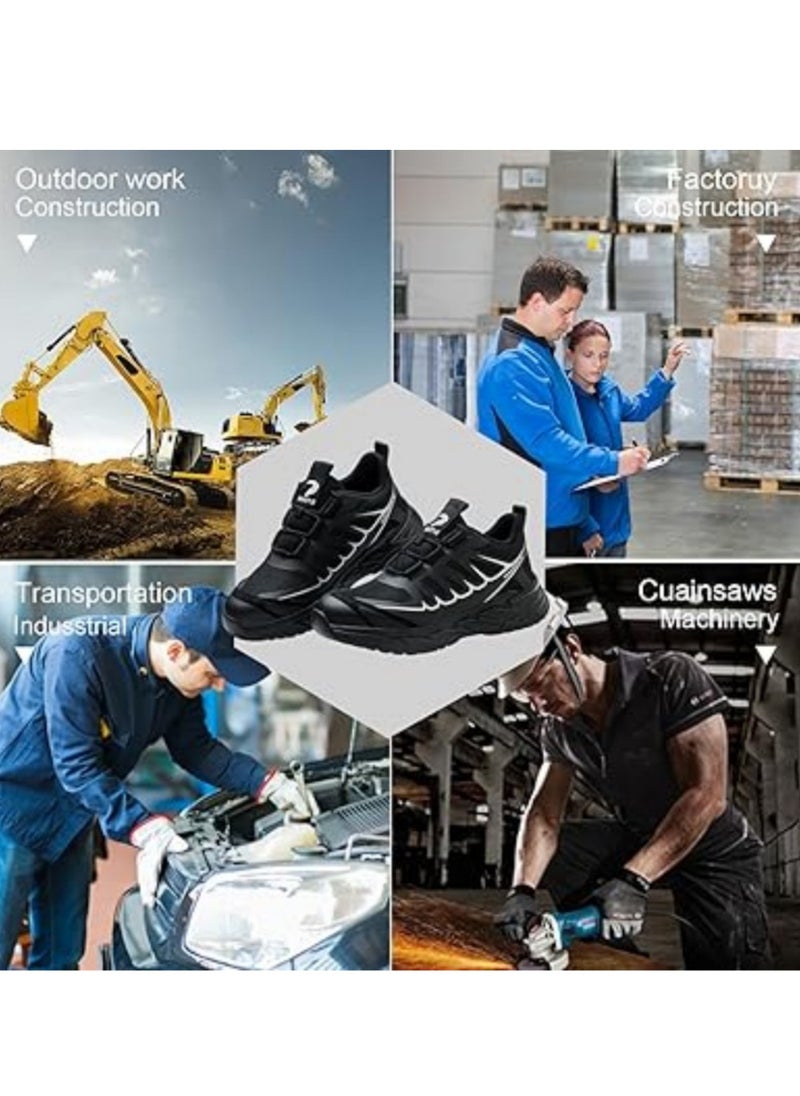 Verci - Men's steel shoes, indestructible, comfortable, resistant steel safety shoes for men, light safety shoes (44 EUR) - Image 1