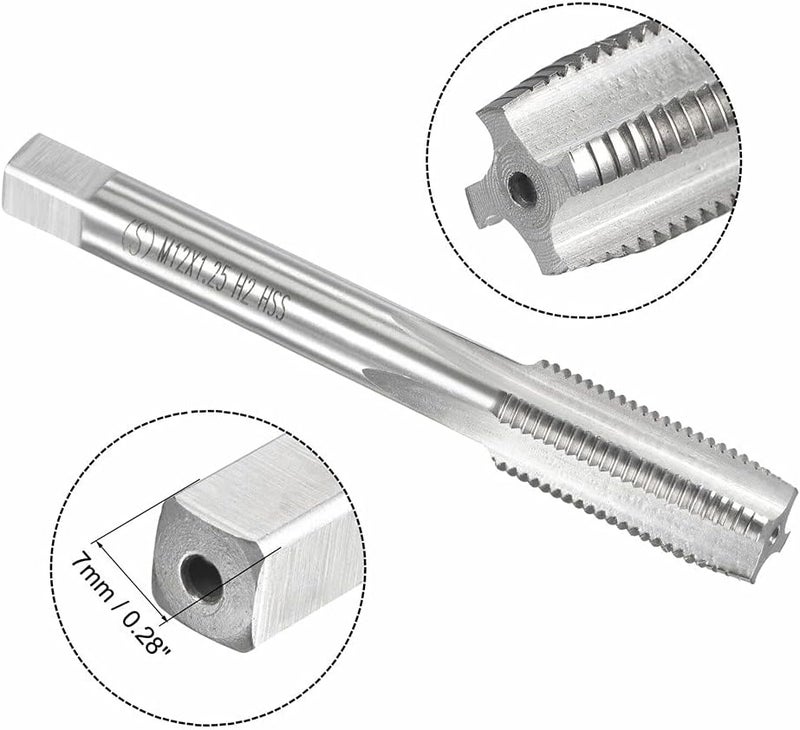 Mactoom 12mm x 1.25 HSS Metric Tap and Die Set Right Hand Thread,Tapping DIY Tool 3pcs (M12 x 1.25mm) - Image 3