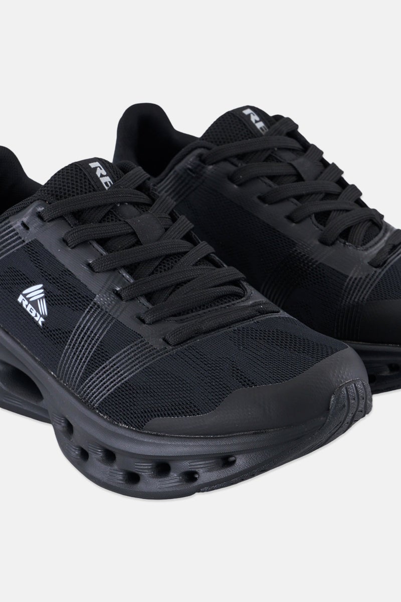 RBX Women Mesh Lace Up Running Shoes, Black  - Image 3