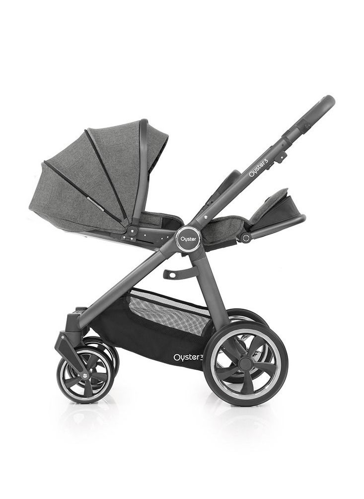 oyster - Babystyle Oyster 3 Premium Compact Fold Baby Stroller From Birth to 22 Kg -Mercury City Grey - Image 1