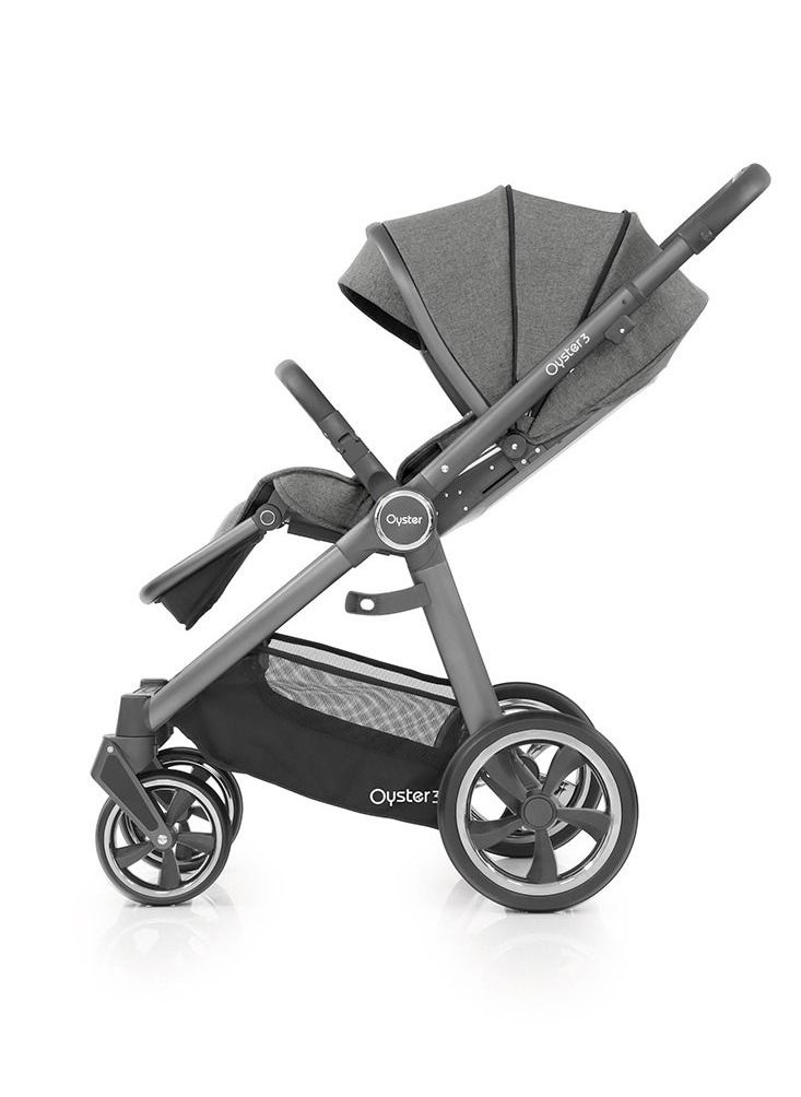 oyster - Babystyle Oyster 3 Premium Compact Fold Baby Stroller From Birth to 22 Kg -Mercury City Grey - Image 1